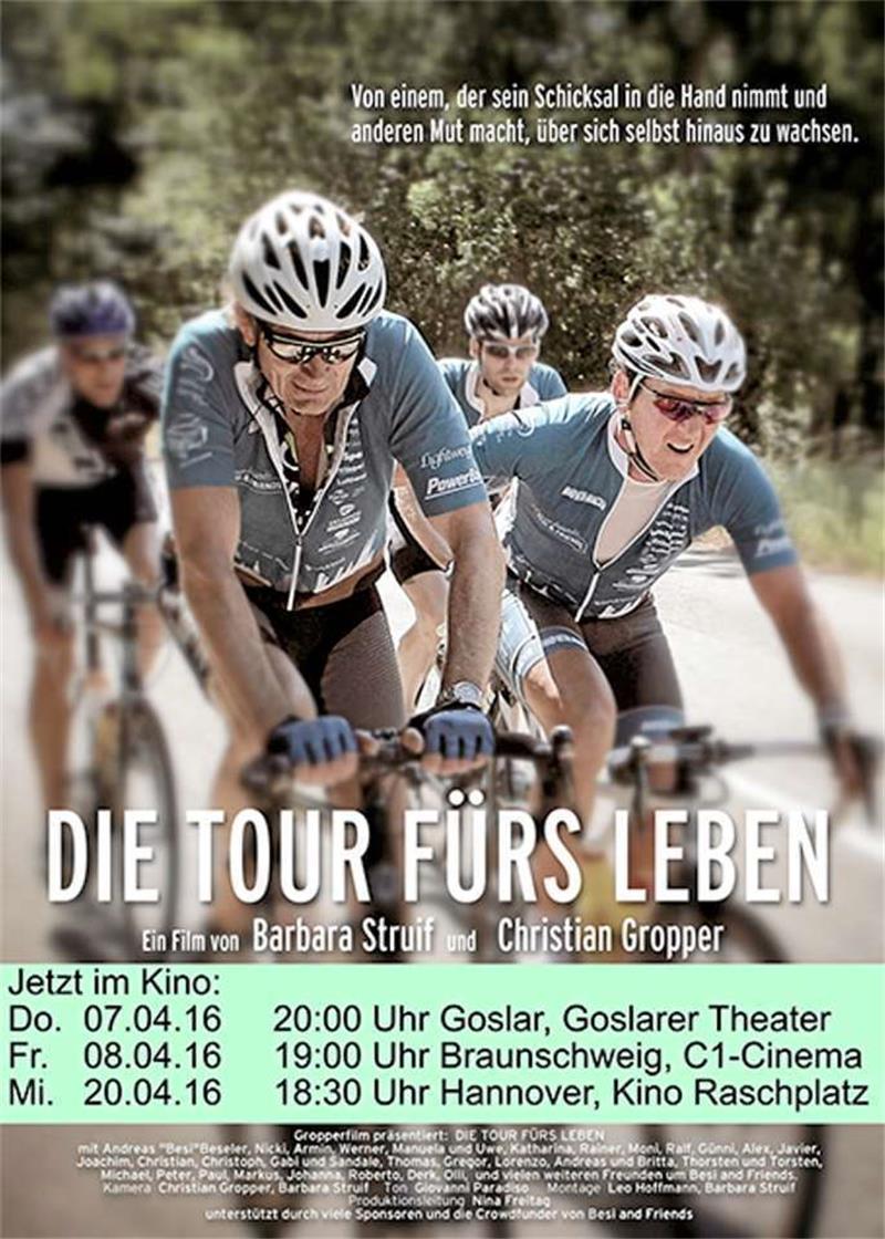 „Tour des Lebens“: Aufgeben ist nicht drin Die „Tour fürs Lebens“ läuft derzeit in deutschen Kinos. Foto: Veranstalter
