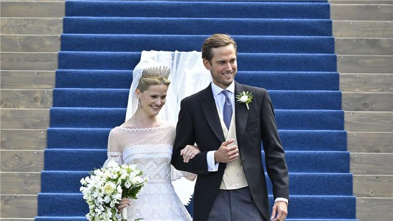  Nach der Trauung wurde im Schloss der Fürstenfamilie gefeiert.