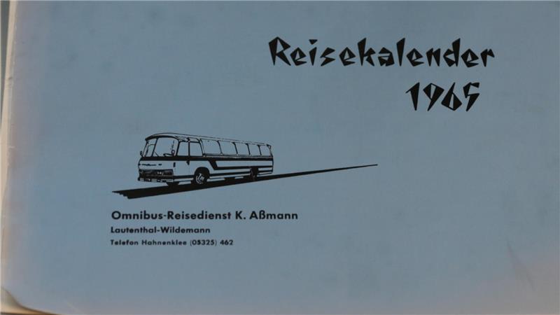 Assmann-Reisen in Lautenthal: Harzer Unternehmen wird 100 Jahre alt Das Hauptblatt des Reisekalenders aus dem Jahr 1965.