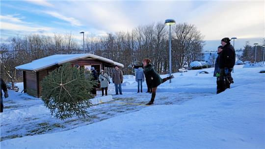 2024 liegt zum Weihnachtsbaum-Weitwurf jede Menge Schnee im Oberharz.