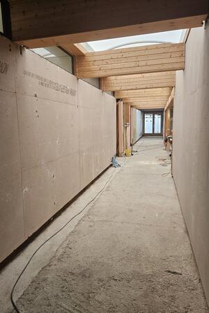 370 Quadratmeter Wände sind neu beplankt worden. Das dient der Wärmedämmung, aber auch der Statik.
