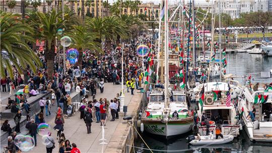 39 Boote der GSF-Flotte liefen in Barcelona aus. (Archivbild)