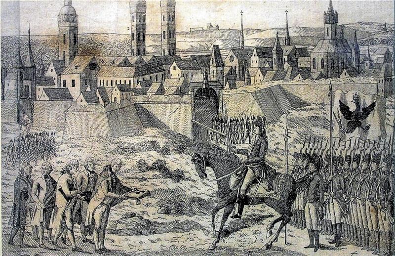 8. 9. 1802: Goslars Magistrat übergibt den Schlüssel zur Stadt an preußische Husaren.