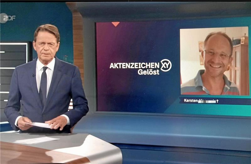 Die Suche nach Karsten M. geht weiter Aktenzeichen-XY-ungelöst-Moderator Rudi Cerne in der Sendung vom Mittwoch mit einem Foto von Karsten M. Foto: Screenshot