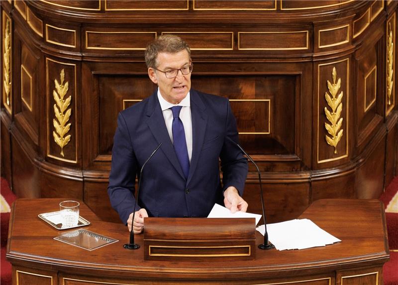 Erster Versuch einer Regierungsbildung in Spanien begonnen Alberto Nunez Feijoo ist Vorsitzender der PP und Kandidat für das Amt des Regierungspräsidenten.