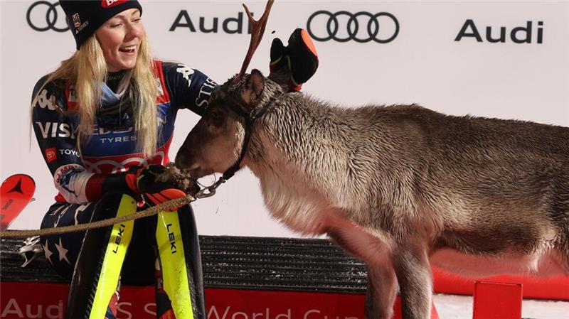 Slalom-Ass Straßer zum Start geschlagen - „Winter ist lang“ Als Siegerin bekommt Mikaela Shiffrin wieder die Patenschaft für ein Rentier.