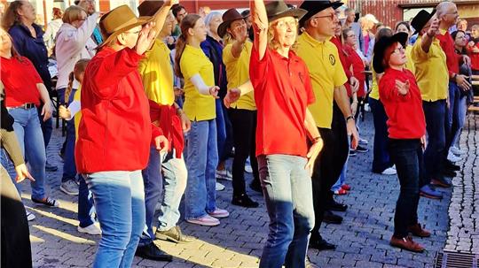 Als einer von mehreren Acts zeigt der Tanzsportclub beim Stadtfest eine Choreografie.