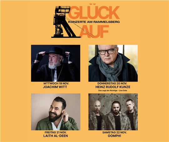 Am 19. November beginnen die „Glückauf-Konzerte“. Zu sehen ist das Plakat der ersten vier Glückauf-Künstler.