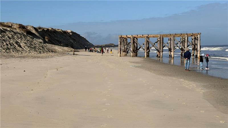 Am Badestrand Weiße Düne fehlt aktuell wie auf diesem Archivbild Sand.