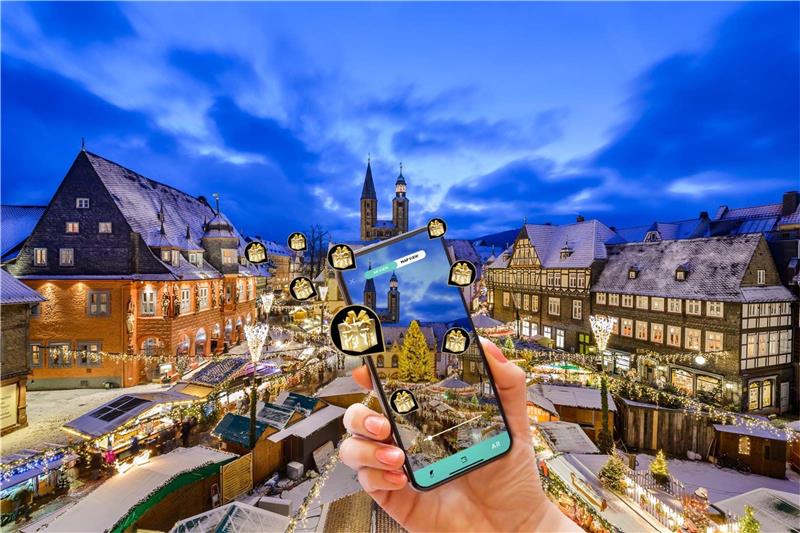 Virtuelle Geschenkejagd auf dem Goslarer Weihnachtsmarkt Am Freitag können die Besucher auf dem Weihnachtsmarkt auf virtuelle Geschenkejagd gehen. Foto: GMG