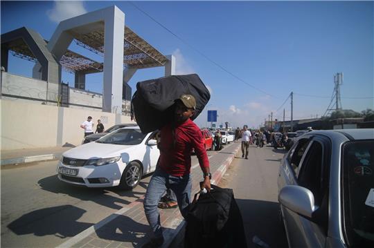 Am Grenzübergang Rafah im südlichen Gazastreifen.