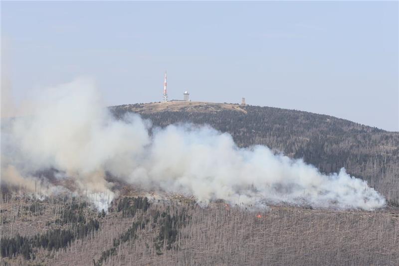 Am Königsberg beim Brocken brennt es: Die Feuerwehr ist im Einsatz.
