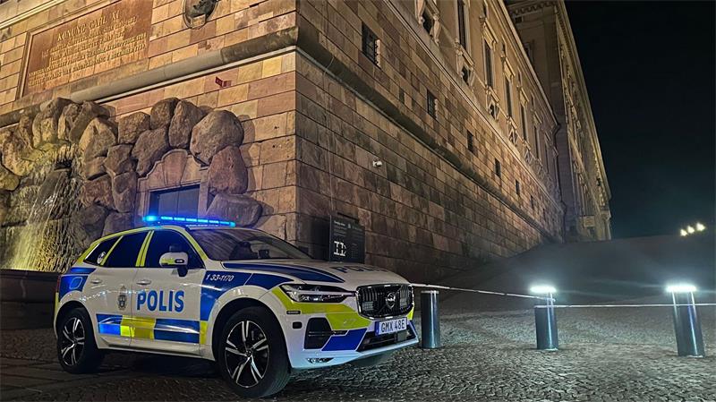 Am Königsschloss in Stockholm war die Polizei im Einsatz.