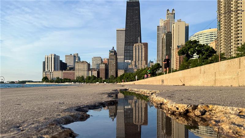 Am Lake Michigan bereitet sich die Nationalmannschaf nach der Ankunft in Amerika weiter auf die WM vor. 