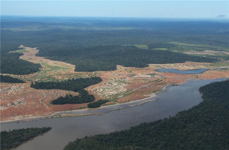 Abholzung des Amazonaswaldes auf einem Extremwert Am Rande des Juruena-Nationalparks im Amazonas-Regenwald sind gerodete Flächen zu sehen.