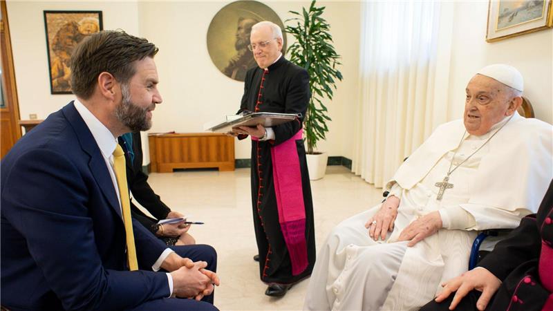 Die letzten Tage von Papst Franziskus Am Sonntag empfing Franziskus in seiner Residenz im Vatikan den katholischen US-Vizepräsidenten JD Vance.