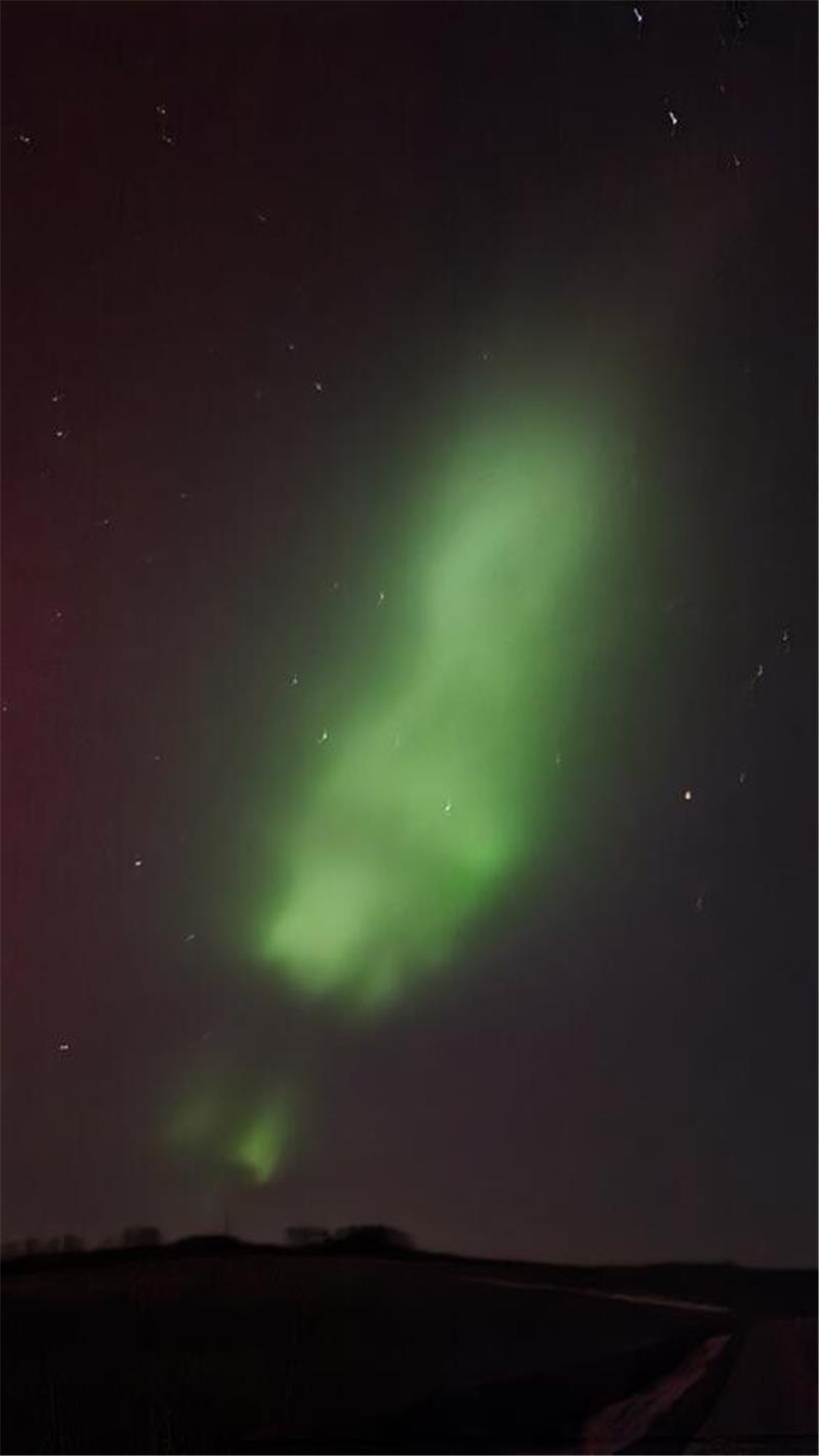 Andre Paul schickt eine Polarlichtaufnahme aus Rhüden.