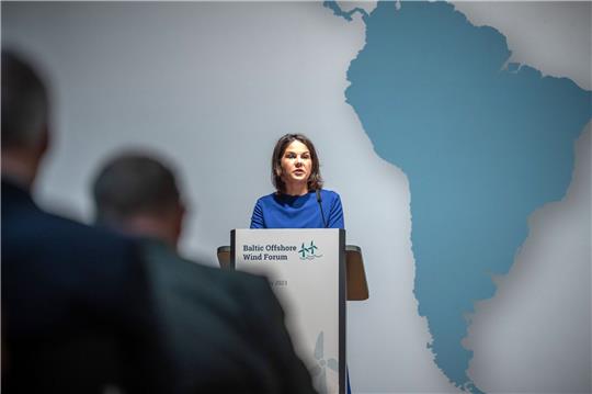 Annalena Baerbock (Bündnis90/Die Grünen), Außenministerin, spricht beim "Baltic Offshore Wind Forum".