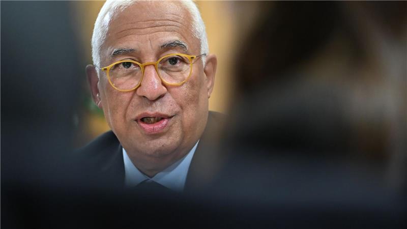 António Costa, Präsident des Europäischen Rates, spricht sich für die weitere Unterstützung der Ukraine aus.