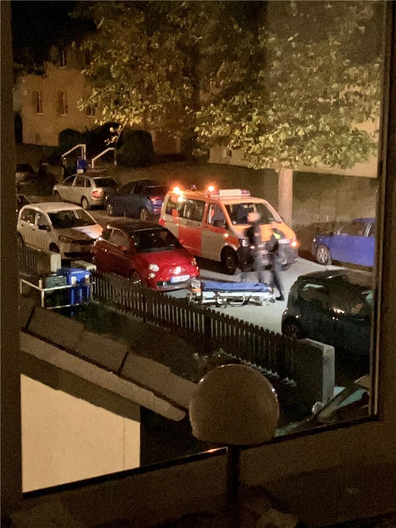 Lauter Knall in Goslarer Siemensstraße Anwohner fotografieren den nächtlichen Polizeieinsatz in der Siemensstraße mit dem Handy durchs Fenster und dokumentieren das ungewöhnliche Geschehen. Foto: Privat