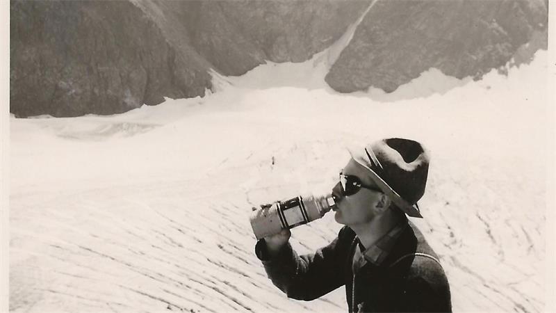 Archivbild von 1963: Auf dieser Tour blieb der Rucksack im Gletscher zurück.