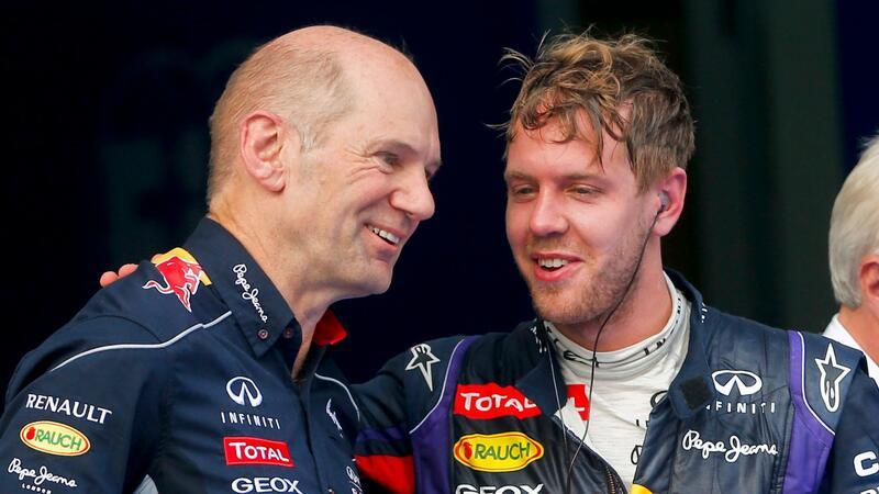 Supercoup mit dem Superhirn: Aston Martin „Team der Zukunft“ Auch Vettel wusste, wem er viel zu verdanken hatte.