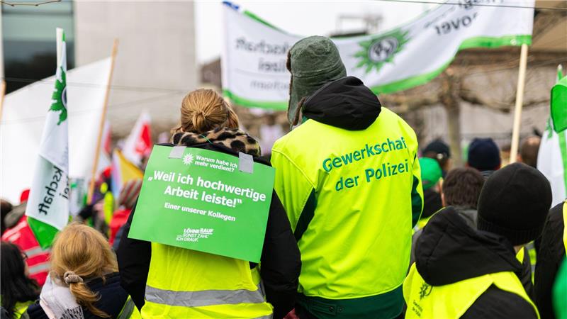 Auch die Polizeigewerkschaft GdP hatte zu dem Warnstreik aufgerufen.