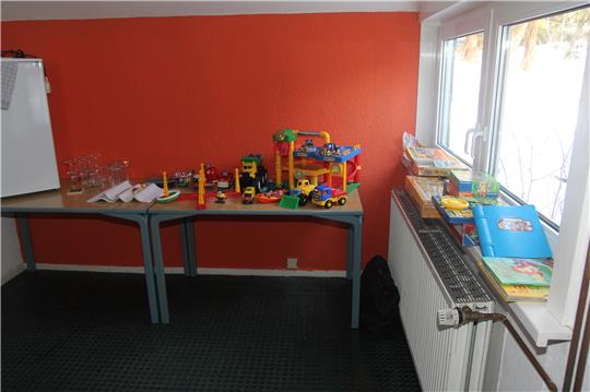 Auch ein Spielzimmer für die Kinder gibt es im „Haus F“, in dem die Flüchtlinge untergebracht werden sollen.  Foto: Eggers