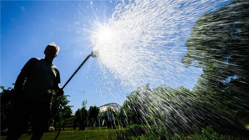 Monate fast ohne Regen - Droht ein schlimmer Dürresommer? Auch in manchen Gärten ist der Wasserbedarf schon groß.