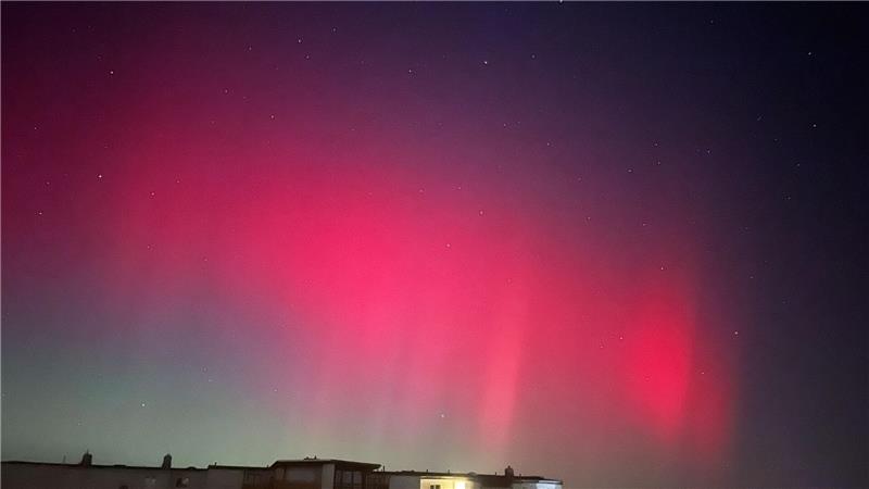 Auch über Schwerin waren Polarlichter zu sehen.