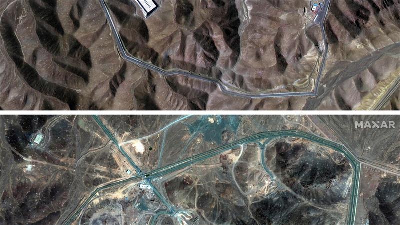 Auf Satellitenaufnahmen sind oberhalb der Atomanlage Fordo die Einschlagslöcher der US-Bomben zu erkennen. 