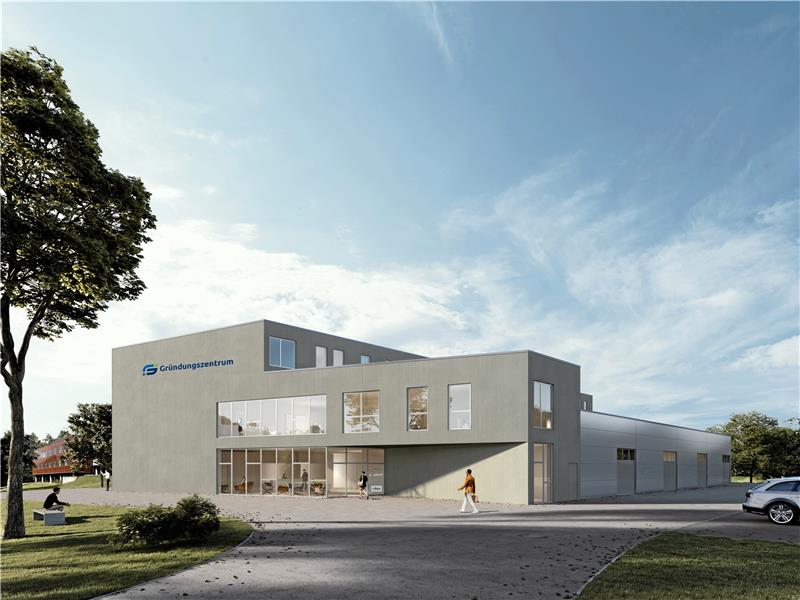 Gründungszentrum sucht ab sofort Mieter Auf dem Campus der TU Clausthal wird im Spätsommer 2022 das neue Gründungszentrum eröffnen. Grafik: WELPvonKLITZING
