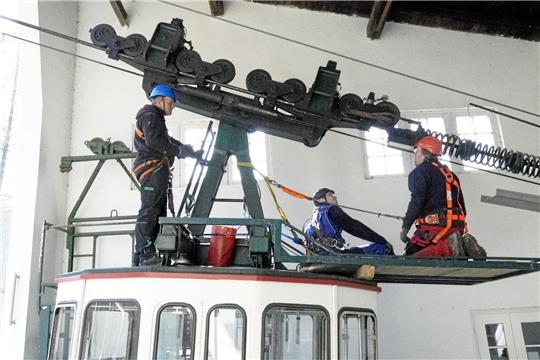 Auf dem Dach der Gondel werden Messgeräte installiert. Fotos: Schlegel