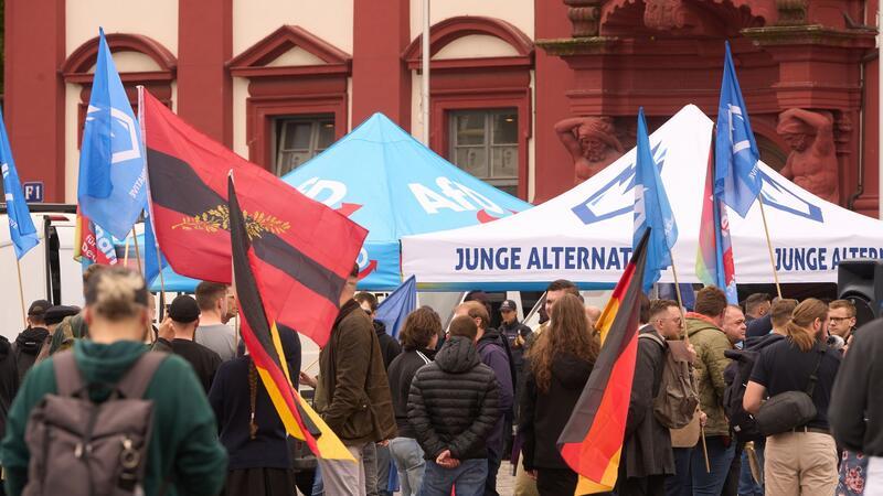 Auf dem Mannheimer Marktplatz findet auch eine Kundgebung der Jungen Alternative statt.