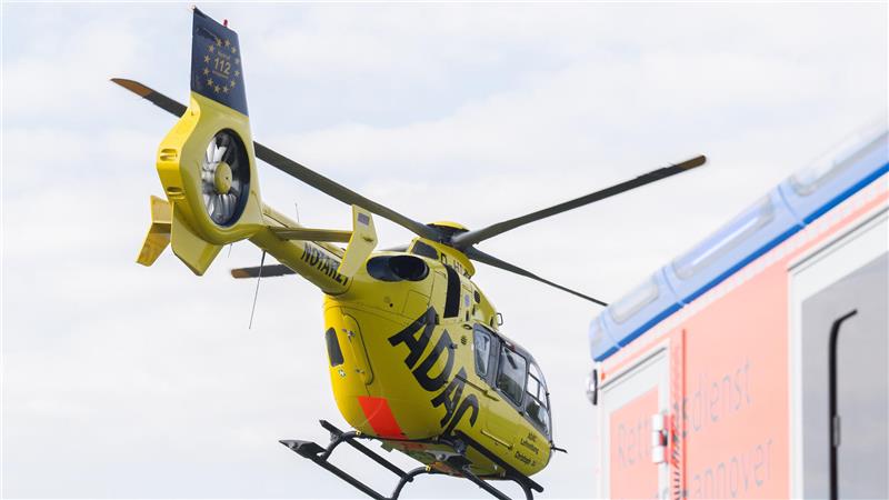 Auf der Autobahn 36 war ein Rettungshubschrauber im Einsatz.
