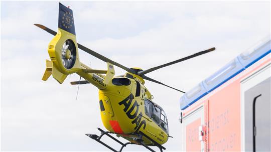 Auf der Autobahn 36 war ein Rettungshubschrauber im Einsatz.