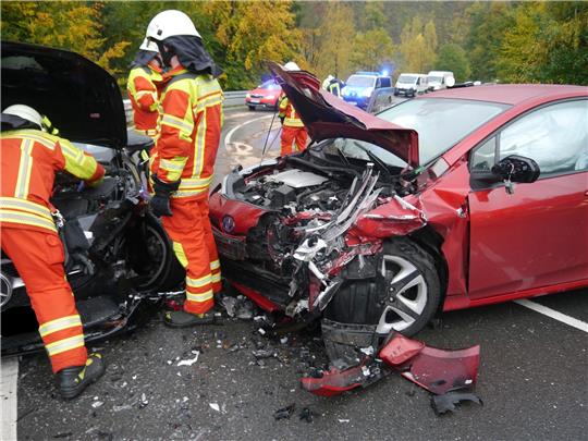 Auf der K 35 bei Wolfshagen gab es am Donnerstagnachmittag einen Verkehrsunfall mit drei Verletzten Personen. Foto: Feuerwehr Lautenthal