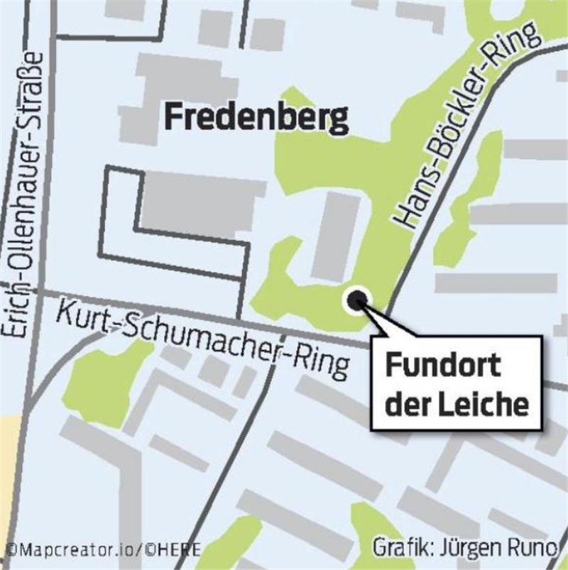 Mord an Anastasia (15): Heute öffentliche Trauerfeier Auf einer Grünfläche fand die Polizei am Dienstag den leblosen Körper des Mädchens. Grafik: Jürgen Runo