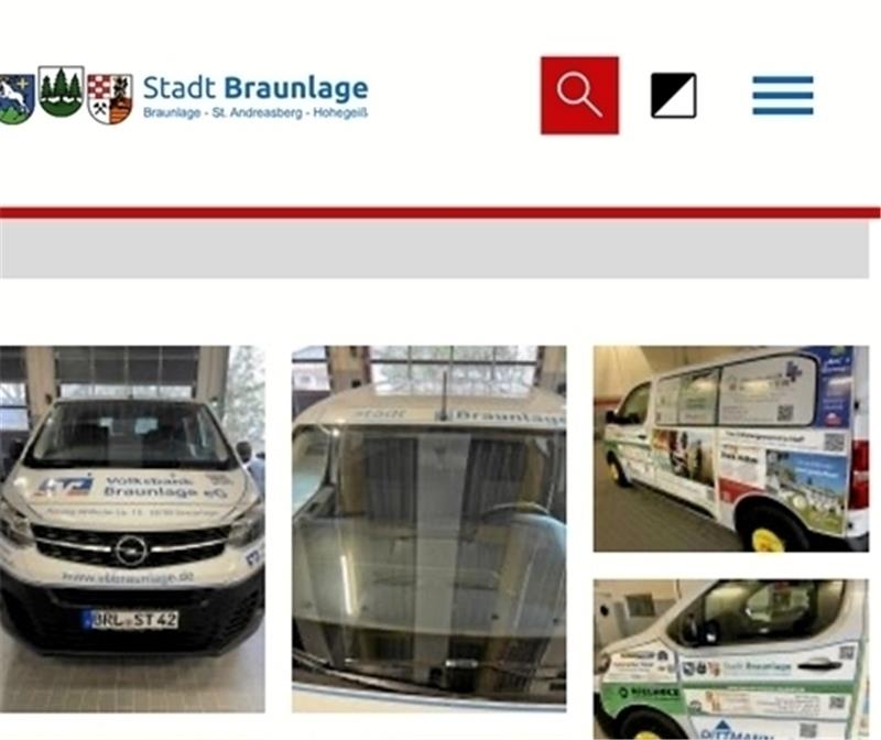 Braunlager City-Mobil ist online reservierbar Auf ihrer Internetseite präsentiert die Stadt ihr neues City-Mobil. Foto: Privat