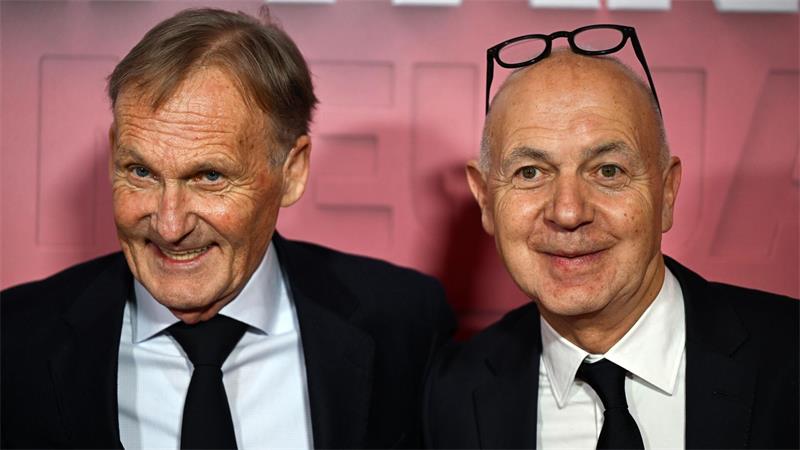Auf in die USA: DFB-Präsident Bernd Neuendorf (r) und DFB-Vize Hans-Joachim Watzke werden für Gespräche zu Jürgen Klopp reisen. (Archivbild) 