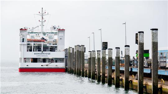 Aufgrund von Niedrigwasser und Eis fahren keine Fähren von und nach Wangerooge. (Archivbild)