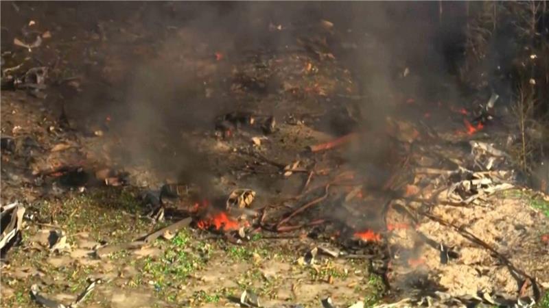 Aufnahmen vom Ort der Explosion zeigen das reinste Trümmerfeld. 