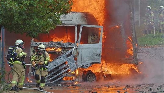 The fire rages fiercely at the energy campus in Goslar