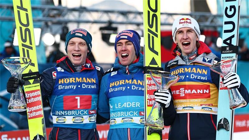 Ausnahmeathleten aus Österreich: Hörl, Kraft, Tschofenig.