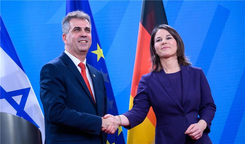Außenministerin Annalena Baerbock und ihr isrealischer Amtskollege Eli Cohen bei dessen Besuch im Auswärtigen Amt in Berlin.