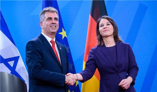 Außenministerin Annalena Baerbock und ihr isrealischer Amtskollege Eli Cohen bei dessen Besuch im Auswärtigen Amt in Berlin.