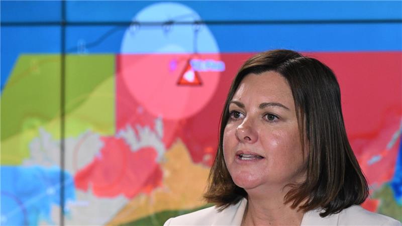 Australiens Katastrophenschutzministerin Kristy McBain warnte vor der zerstörerisch Kraft von Zyklon „Fina“. 