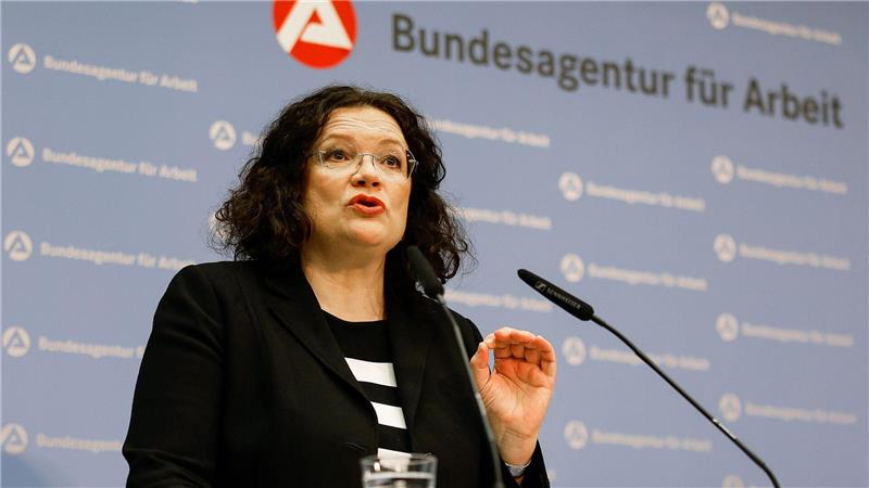 BA-Chefin Nahles sieht zarte Anzeichen einer Stabilisierung. (Archivbild)