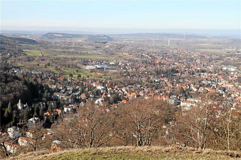 Bad Harzburg und der Vorharz vom Burgberg aus gesehen. Dort oben investiert Dirk Junicke, der auf dem Kongress ein Referat hielt.  Foto: Potthast