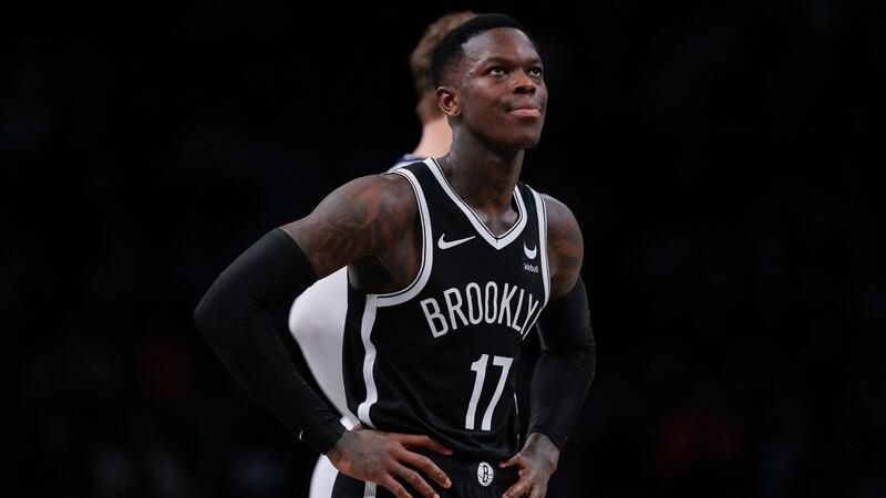 Dennis Schröder ist Fan von Homeschooling Basketball: NBA, Brooklyn Nets - Memphis Grizzlies; Hauptrunde, Hauptrunde-Partien, 122. Spieltag: Dennis Schröder (17) von den Brooklyn Nets reagiert.